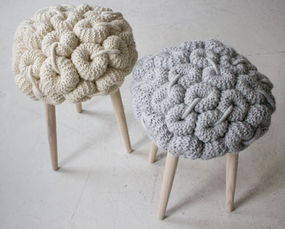 克莱尔·针织彩球凳子 英国纺织品设计的艺术与创新